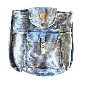 Vintage Blue Denim Backpack